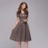 New European and American women's corset slim short-sleeved polka-dot big puffy dress