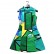 European and American summer new dresses Digital print stand-up collar sleeveless women's A-line dress