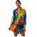 European and American long-sleeved printed shirts, mid-length loose blouses, irregular hem blouses