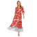 Spring and summer new women's dress with bohemian beach holiday style pleated print dress