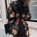 European and American new fashion printed waist shirt lantern sleeve shirt