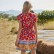 2021 new bohemian women's dress with lace V-neck rayon printed women's dress