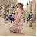 New bohemian rayon printed floral ruffled deep V-neck and large hem long dress 116