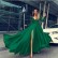 European and American new style solid color high slit big swing dress sexy deep V long sleeve dress MP-267