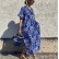 European and American fast selling summer new women's dress hot sale positioning printing V-neck short-sleeved long skirt