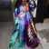 Large size European and American digital print dress with big swing and long skirt with belt