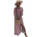 New fashion color long stripe printing casual long shirt dress
