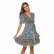 Summer new women's bohemian beach holiday style short-sleeved deep V pleated print dress