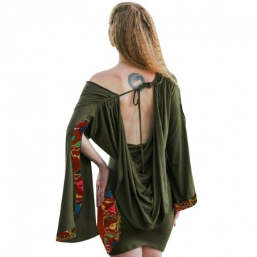 New autumn sexy dress with backpack buttocks hit color women's dress