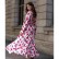Bohemian Beach Printed Petal Sleeve Dress with Large Slit Deep V-neck Waist Tie Ladies