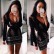 European and American fashion printed V-neck flared sleeve dress