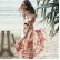 New bohemian print one-shoulder fringed short-sleeved dress long skirt
