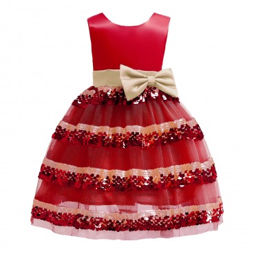 Girls dress spot new year children's dress sequined mesh tulle tutu skirt children's princess dress dress skirt