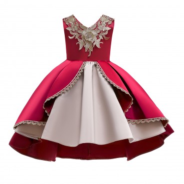 New European and American children's clothing girls vest princess dress Christmas dress skirt New Year performance dress embroidered dress