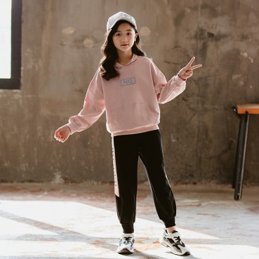 Girls' sports suit spring clothes 2021 new foreign style children's net red fashionable clothes girls big children spring and autumn children's clothes