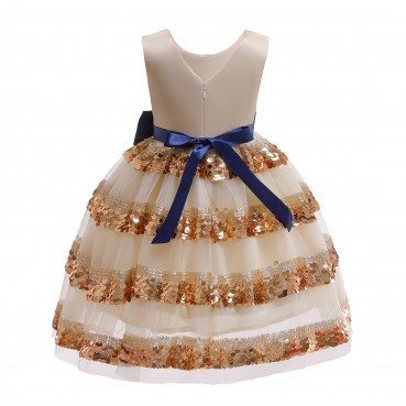 Girls dress spot new year children's dress sequined mesh tulle tutu skirt children's princess dress dress skirt