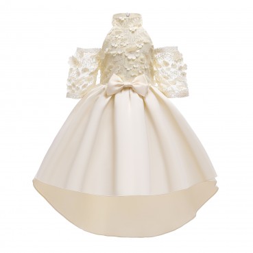 Girls dress new Korean children's clothing princess dress children piano performance three-dimensional flower tuxedo dress skirt