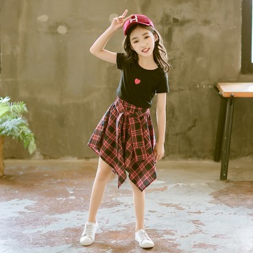 Girls' summer clothes, new children's clothes, western style suits, summer big children's fashion, 13 girls, 12 years old, 15 trendy clothes