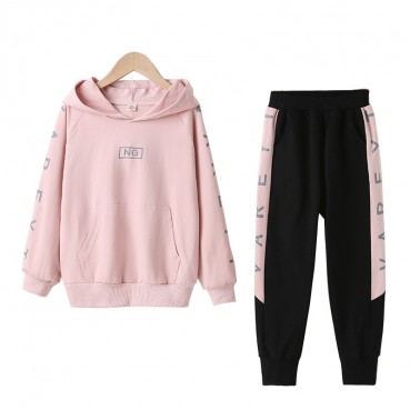 Girls' sports suit spring clothes 2021 new foreign style children's net red fashionable clothes girls big children spring and autumn children's clothes