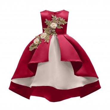 New European and American children's clothing girls vest princess dress Christmas dress skirt New Year performance dress embroidered dress
