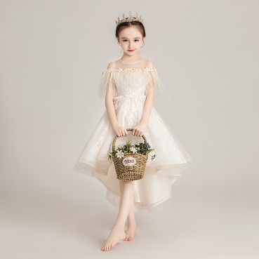 Girls dresses, princess dresses, new puffy yarn catwalk dresses, girls piano performance clothes, children's host dresses