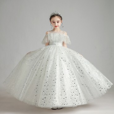 Children's dresses, girls, princess dresses, fluffy gauze, atmospheric piano costumes, little girls, host flower girls, wedding dresses