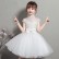 Girls dress skirt white beaded children's dress small host performance flower girl piano catwalk costume summer