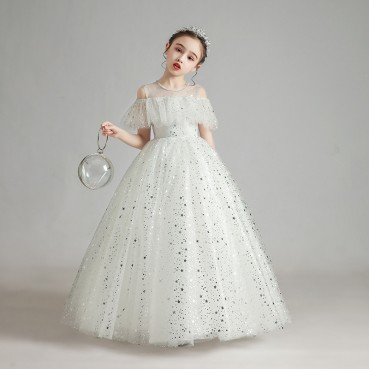 Children's dresses, girls, princess dresses, fluffy gauze, atmospheric piano costumes, little girls, host flower girls, wedding dresses