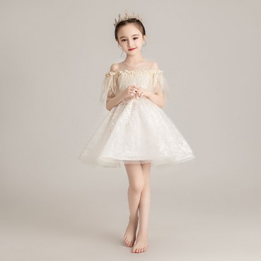 Girls dresses, princess dresses, new puffy yarn catwalk dresses, girls piano performance clothes, children's host dresses