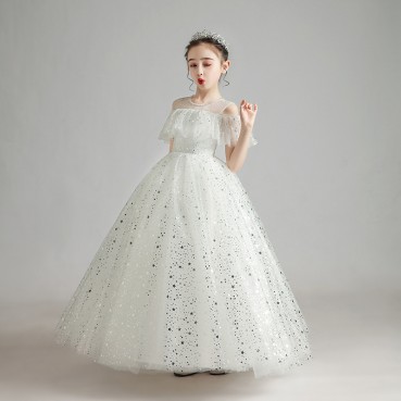 Children's dresses, girls, princess dresses, fluffy gauze, atmospheric piano costumes, little girls, host flower girls, wedding dresses