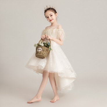 Girls dresses, princess dresses, new puffy yarn catwalk dresses, girls piano performance clothes, children's host dresses