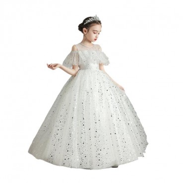 Children's dresses, girls, princess dresses, fluffy gauze, atmospheric piano costumes, little girls, host flower girls, wedding dresses