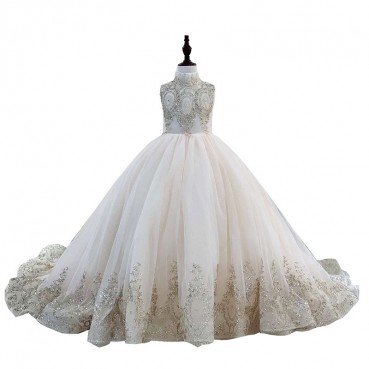 Girls' dresses, princess dresses, pettiskirt, wedding dresses, new catwalks, little host, costumes, tailing, children's evening dresses
