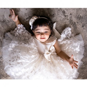 Children dress dress flower girl foreign style wedding dress 2021 new one year old birthday party baby one year old dress