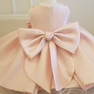 2021 new children's dress princess dress white girl wedding dress one year old birthday evening dress skirt baby pettiskirt