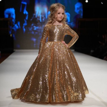 Gold sequins children's dress skirt new princess skirt tutu skirt girl stage catwalk costume performance costume dance