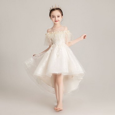 Girls dresses, princess dresses, new puffy yarn catwalk dresses, girls piano performance clothes, children's host dresses