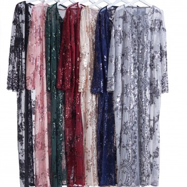 2021 new luxury 7-color positioning embroidery Muslim women's clothing in the Middle East hot style