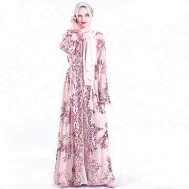 2021 new luxury 7-color positioning embroidery Muslim women's clothing in the Middle East hot style