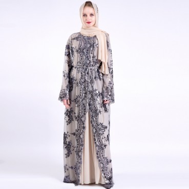 2021 new luxury 7-color positioning embroidery Muslim women's clothing in the Middle East hot style