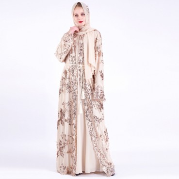 2021 new luxury 7-color positioning embroidery Muslim women's clothing in the Middle East hot style