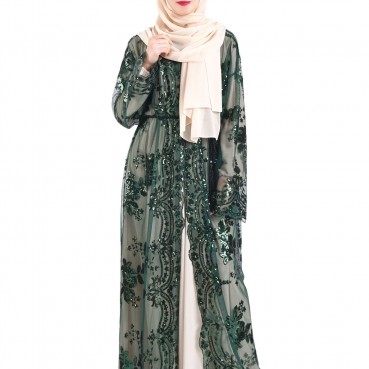 2021 new luxury 7-color positioning embroidery Muslim women's clothing in the Middle East hot style