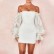 2021 word shoulder fluffy dress women's autumn new style photo leader wild lantern sleeve tube top dress autumn and winter