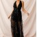New European beauty women's sexy V collar slings with backflow Suqiao film nightclub women dress