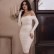 2021 new women's European and American solid color sexy Strong partial long-sleeved one-shoulder pleated first spring dress