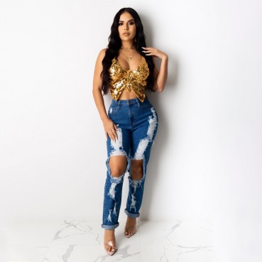 New summer color straps butterfly sequins tops women's coupon dress