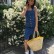 Dress summer back with denim bag hips long button buckle dungee skirt short-sleeved women's clothing