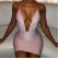 New women's fashion V collar back tie sexy dress