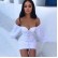 2021 European and American women's pointed shoulders shoulder fluffy dress pleats bag hip skirt women dress