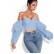 Women's early autumn new one-shoulder shirt irregular long-sleeved sexy fashion night bowl short shirt female summer